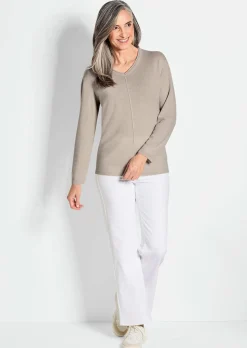 Kaschmirpullover mit V-Ausschnitt