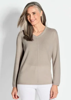 Kaschmirpullover mit V-Ausschnitt