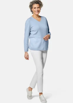 Kaschmirpullover mit V-Ausschnitt