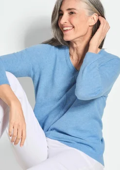 Kaschmirpullover mit V-Ausschnitt