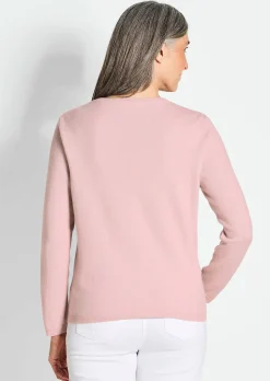 Kaschmirstrickjacke mit Rundhalsausschnitt