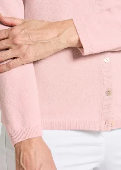 Kaschmirstrickjacke mit Rundhalsausschnitt