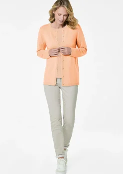 Kaschmirstrickjacke mit Rundhalsausschnitt