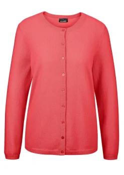 Kaschmirstrickjacke mit Rundhalsausschnitt