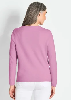 Kaschmirstrickjacke mit Rundhalsausschnitt