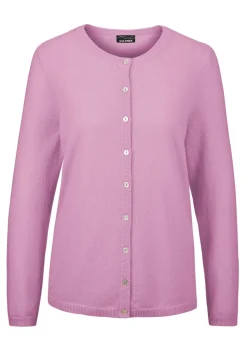 Kaschmirstrickjacke mit Rundhalsausschnitt