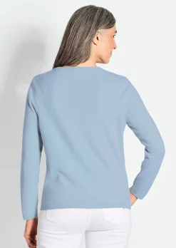 Kaschmirstrickjacke mit Rundhalsausschnitt