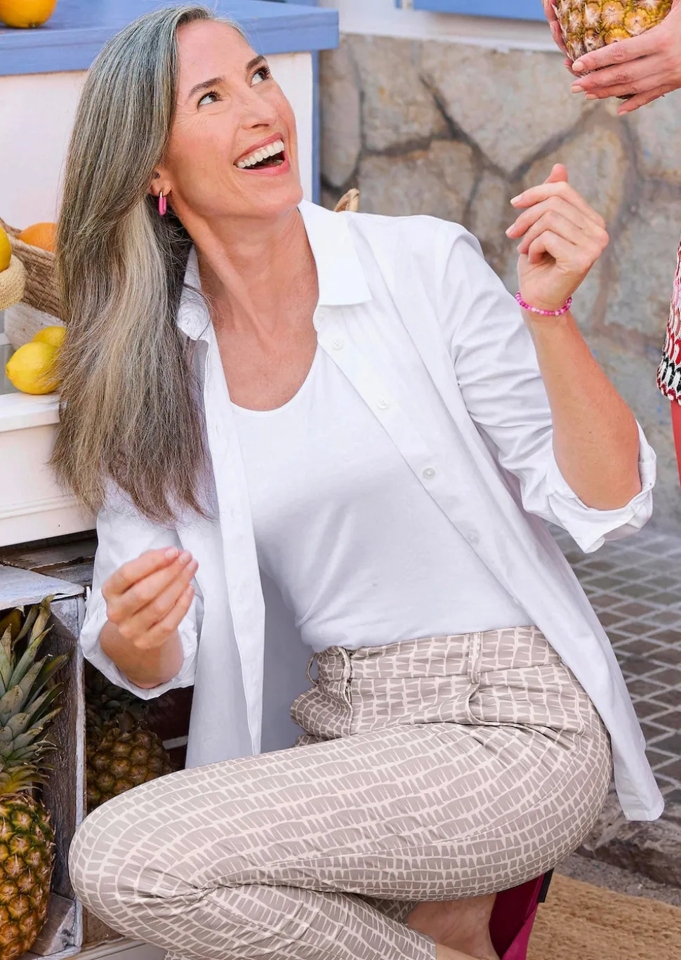 Klassische Bluse mit Krempelfunktion