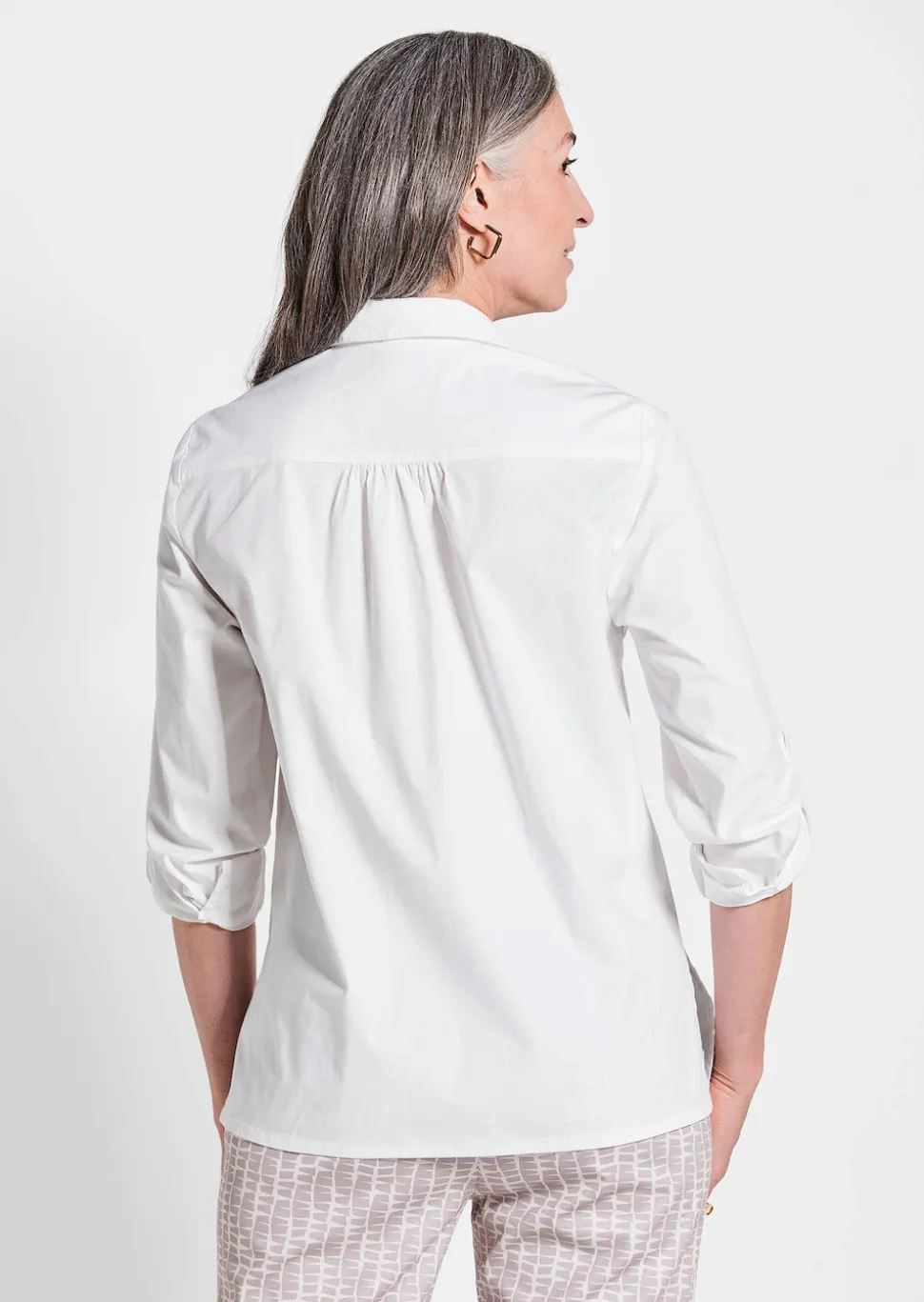 Klassische Bluse mit Krempelfunktion