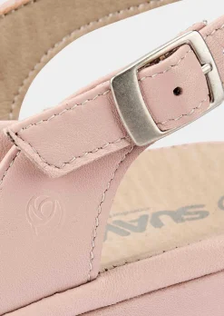 Klassische Leder-Sandalen mit Glanz-Details
