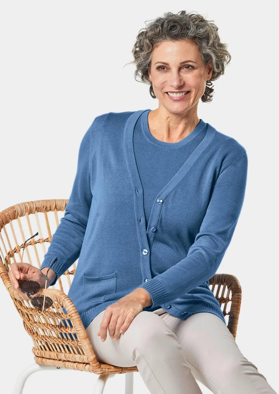 Klassisches Stricktwinset