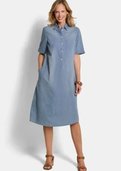 Kleid in Jeans-Optik aus reiner Baumwolle
