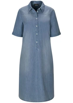 Kleid in Jeans-Optik aus reiner Baumwolle