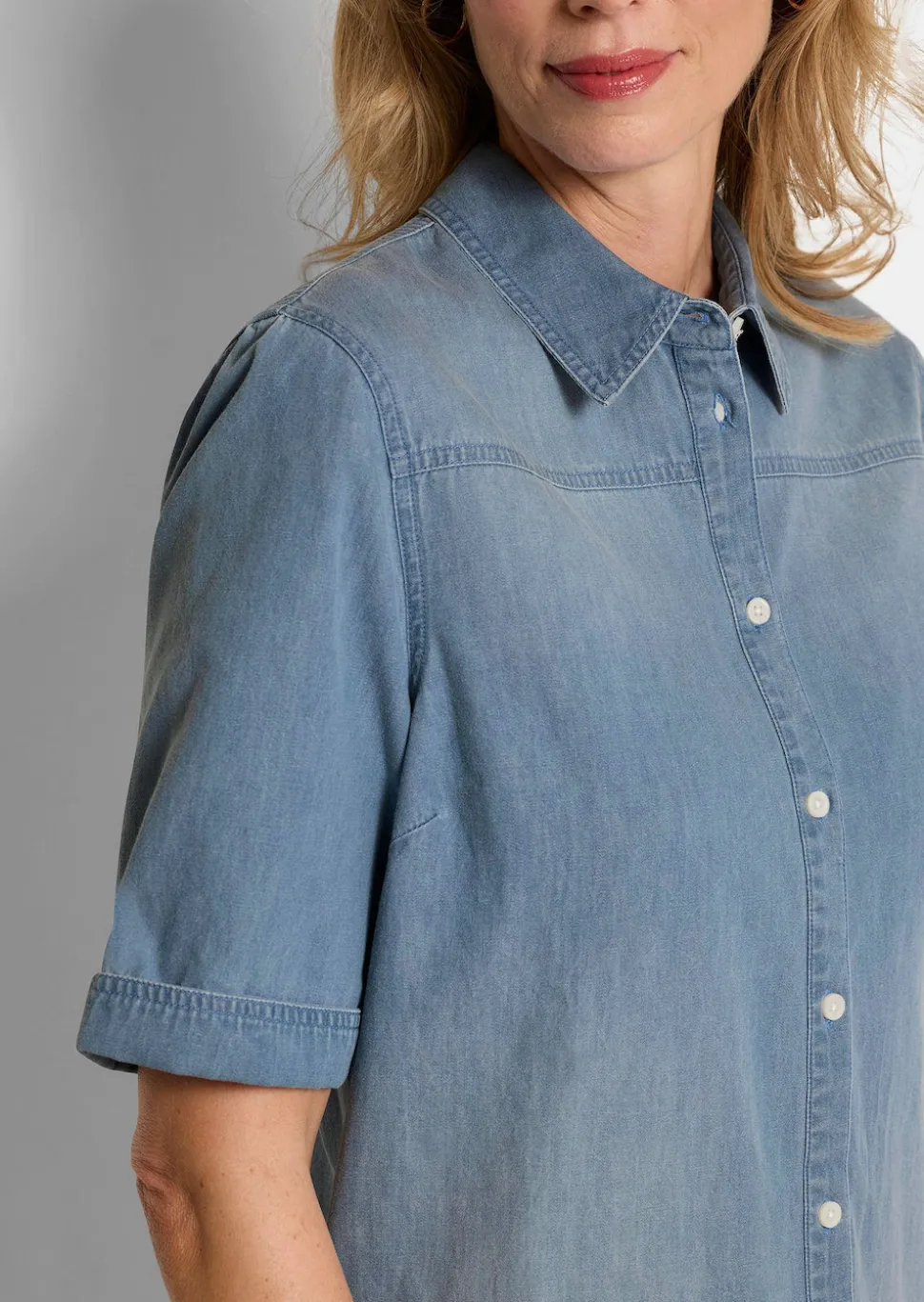 Kleid in Jeans-Optik aus reiner Baumwolle