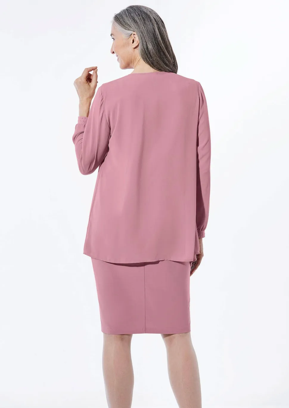Kleid mit feinem Chiffonjäckchen