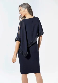 Kleid mit raffiniertem Chiffonüberwurf