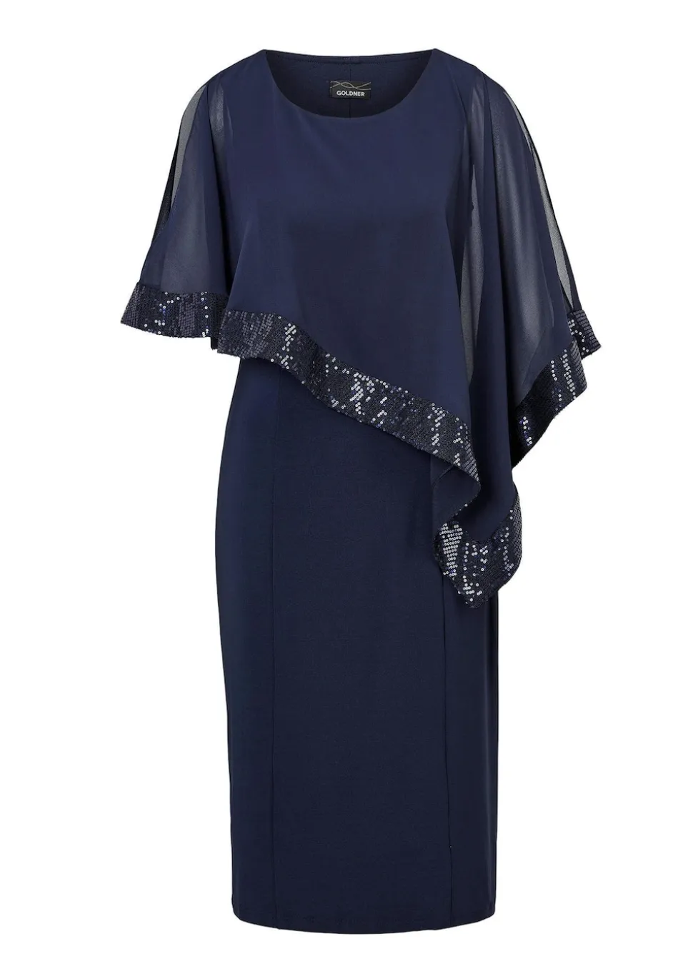Kleid mit raffiniertem Chiffonüberwurf