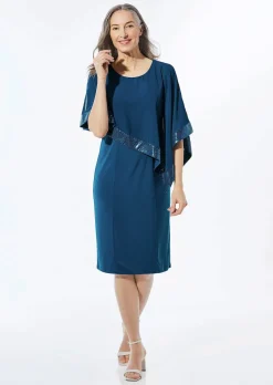 Kleid mit raffiniertem Chiffonüberwurf