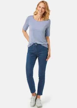 Kombistarkes Halbarmshirt mit tonaler Zierkante