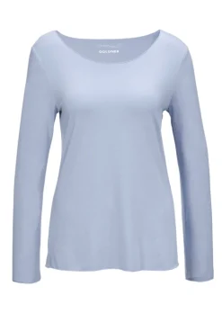 Kombistarkes Langarmshirt mit tonaler Zierkante