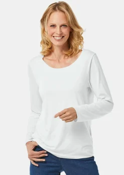Kombistarkes Langarmshirt mit tonaler Zierkante