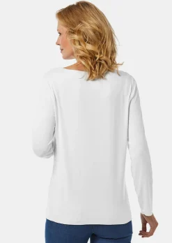 Kombistarkes Langarmshirt mit tonaler Zierkante