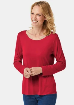 Kombistarkes Langarmshirt mit tonaler Zierkante