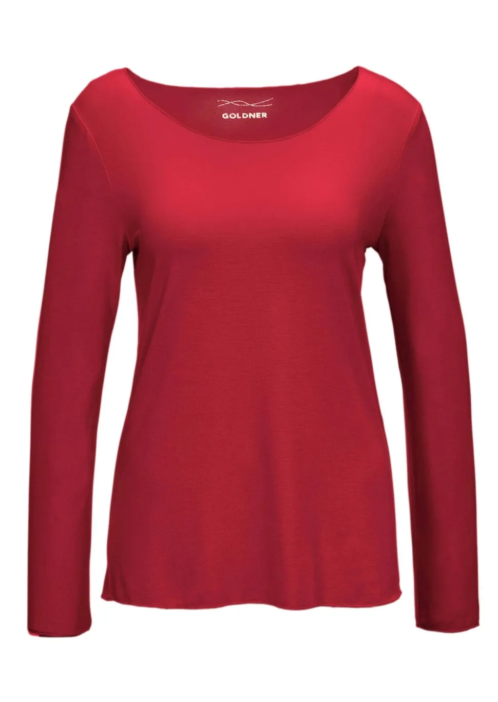 Kombistarkes Langarmshirt mit tonaler Zierkante
