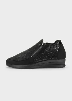 Komfortschuhe mit Reißverschluss im Reptilien-Look