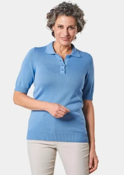 Kurzarm Strickpullover mit adrettem Kragen