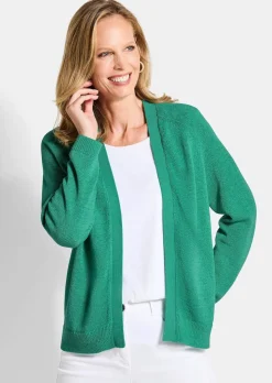 Kurze Strickjacke aus Bändchengarn