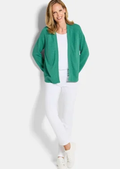 Kurze Strickjacke aus Bändchengarn