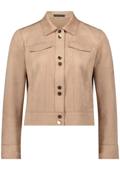 Kurzjacke in Veloursleder-Optik