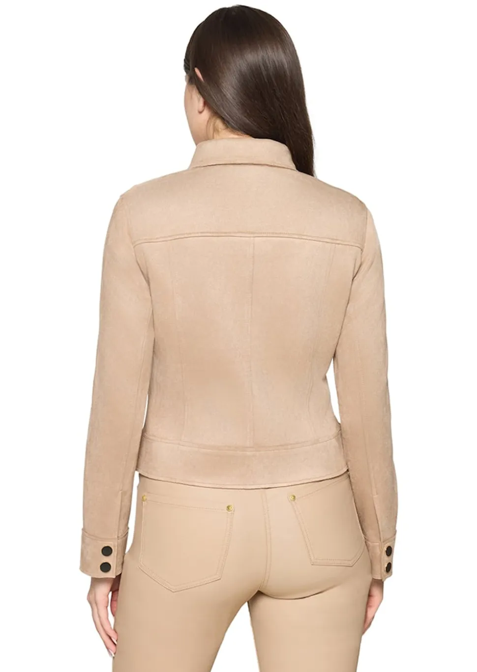 Kurzjacke in Veloursleder-Optik
