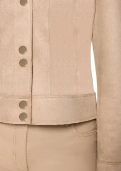 Kurzjacke in Veloursleder-Optik