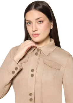 Kurzjacke in Veloursleder-Optik