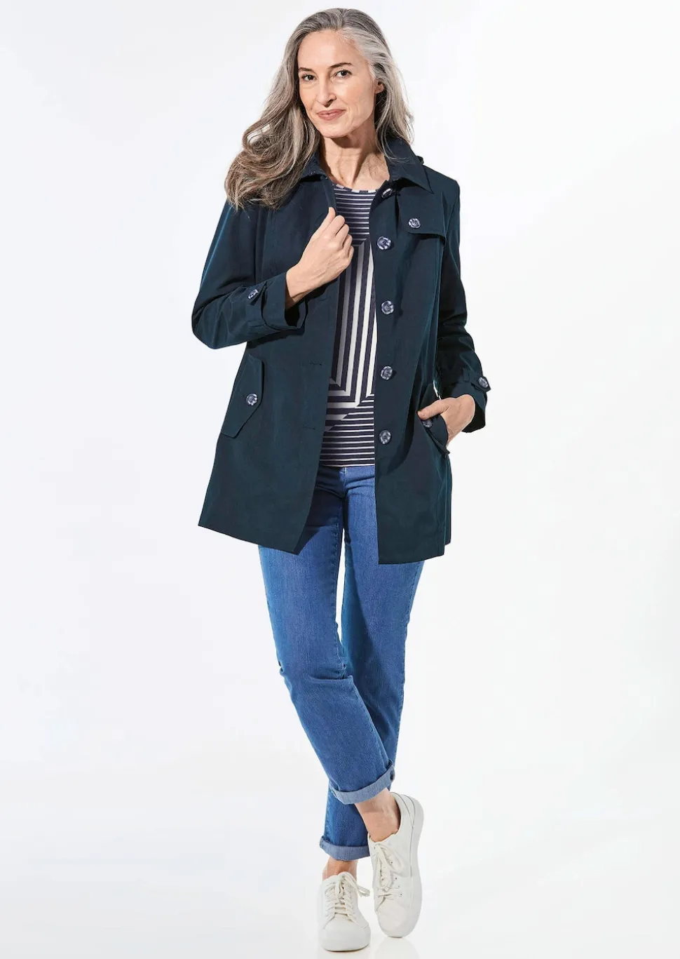 Kurzmantel im Trenchcoat-Stil