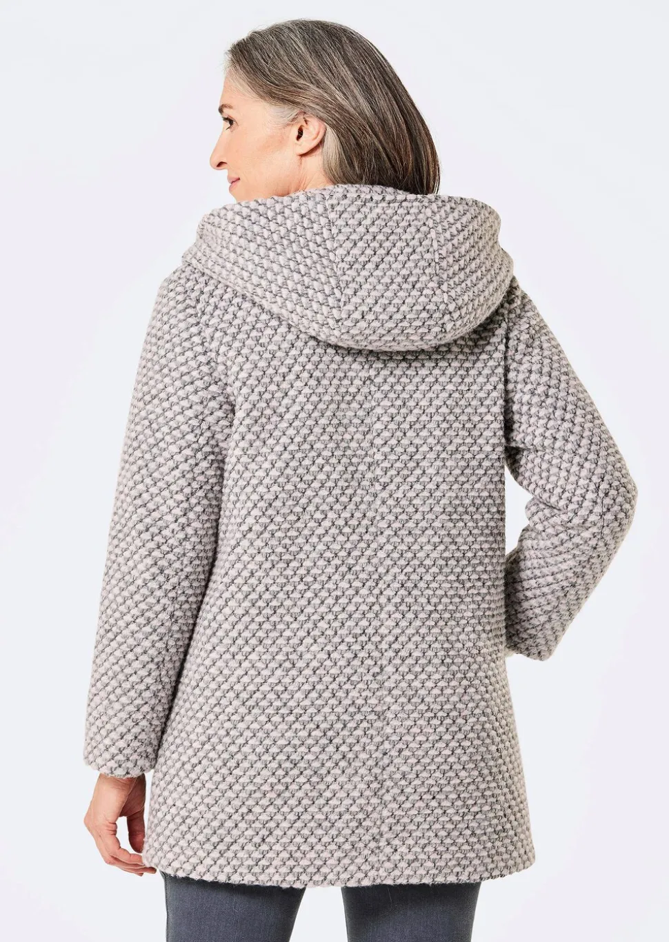 Kurzmantel mit Wollanteil in Bicolor-Optik