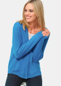 Kuschelweiche Kaschmir-Strickjacke mit Rundhals
