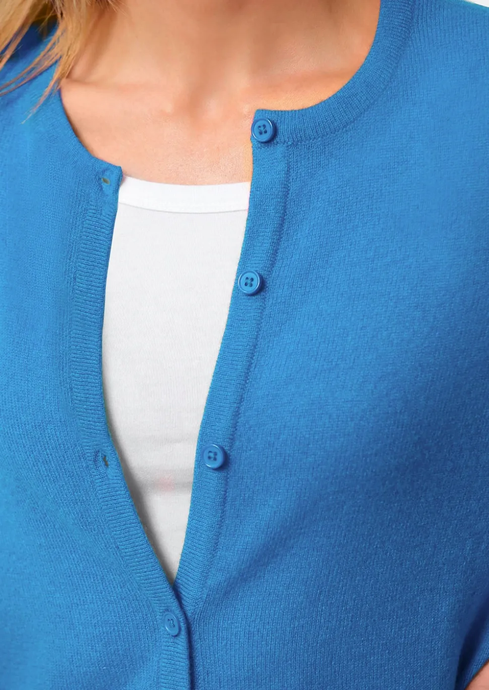 Kuschelweiche Kaschmir-Strickjacke mit Rundhals