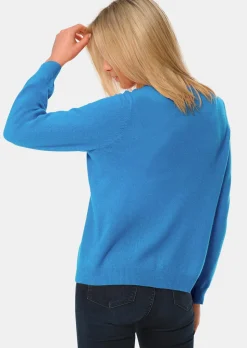 Kuschelweiche Kaschmir-Strickjacke mit Rundhals