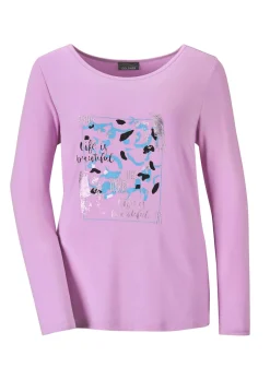 Langarmshirt mit Glitzer-Druck