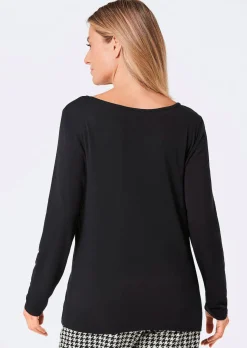 Langarmshirt mit Glitzer-Druck