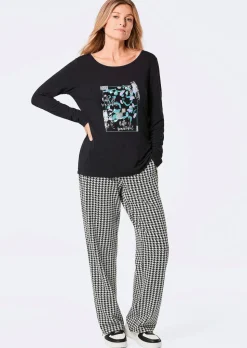Langarmshirt mit Glitzer-Druck