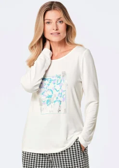 Langarmshirt mit Glitzer-Druck