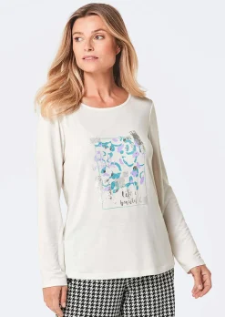 Langarmshirt mit Glitzer-Druck