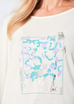 Langarmshirt mit Glitzer-Druck