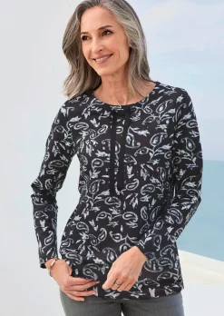 Langarmshirt mit Metallic-Druck