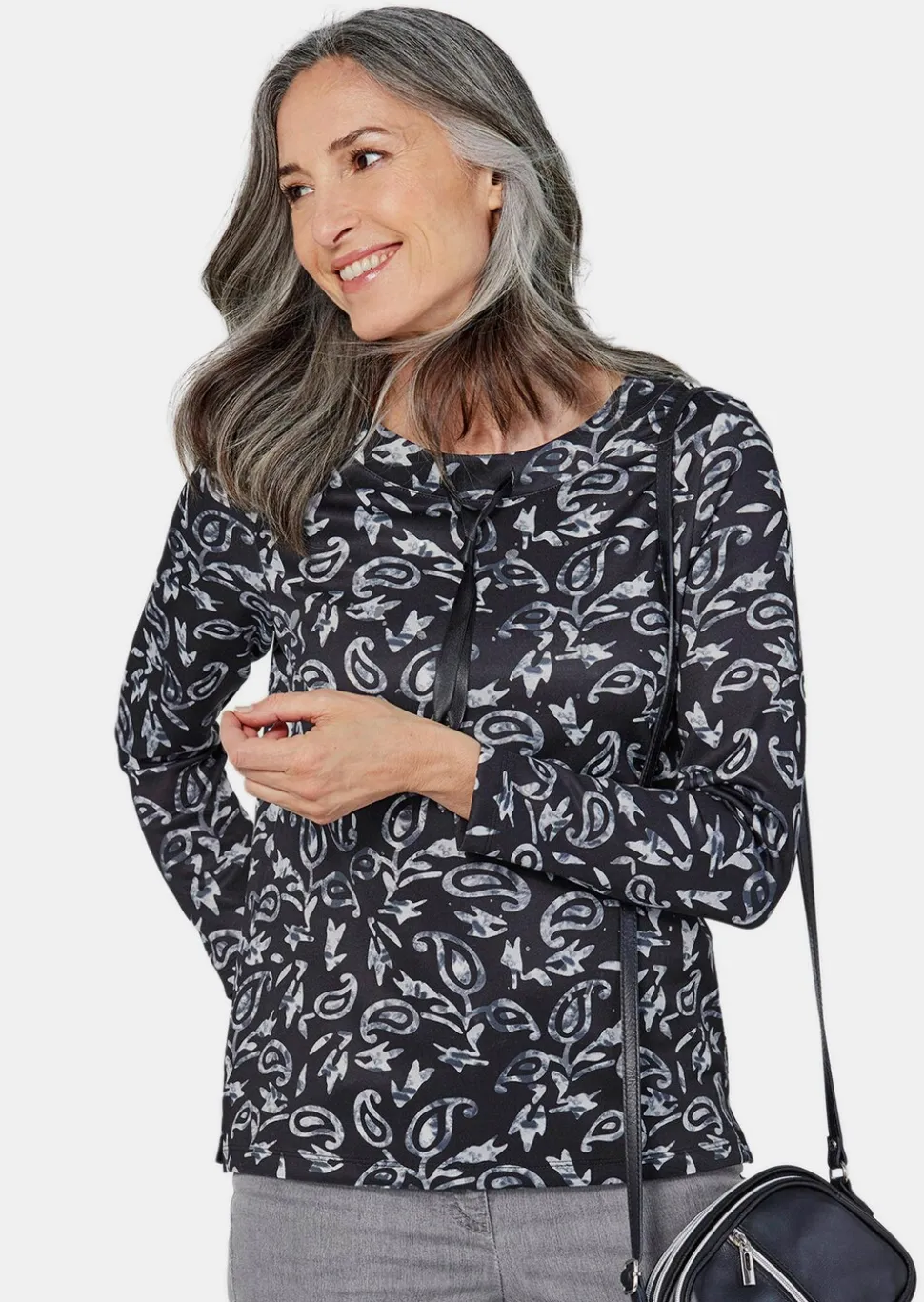 Langarmshirt mit Metallic-Druck