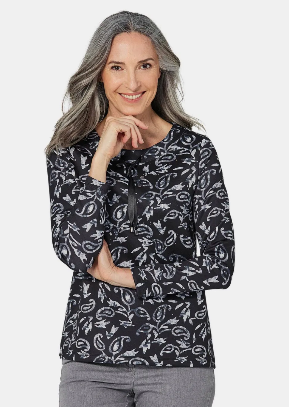 Langarmshirt mit Metallic-Druck